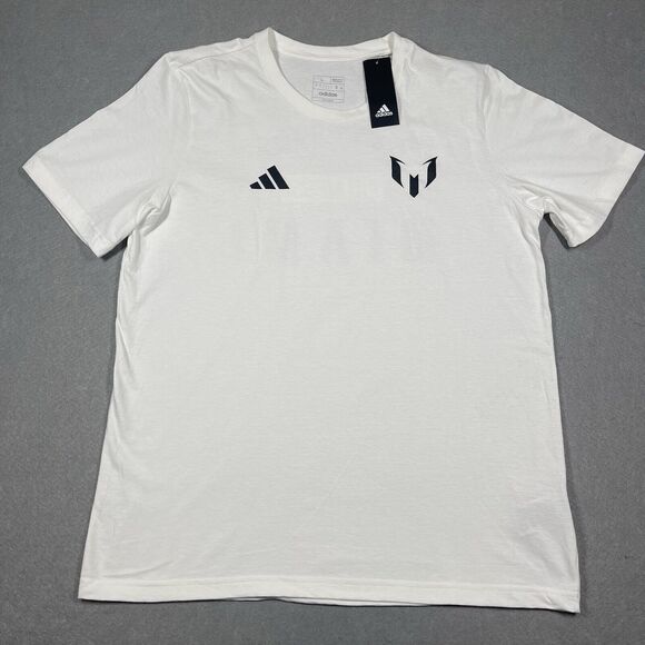 Adidas Messi T Shirt Mens Large White Inter Miami Bienvenido Tee Soccer ATACAGIL - Picture 1 of 13